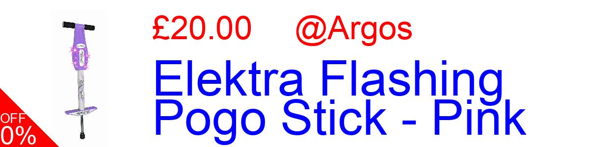33% OFF, Elektra Flashing Pogo Stick - Pink £27.00@Argos