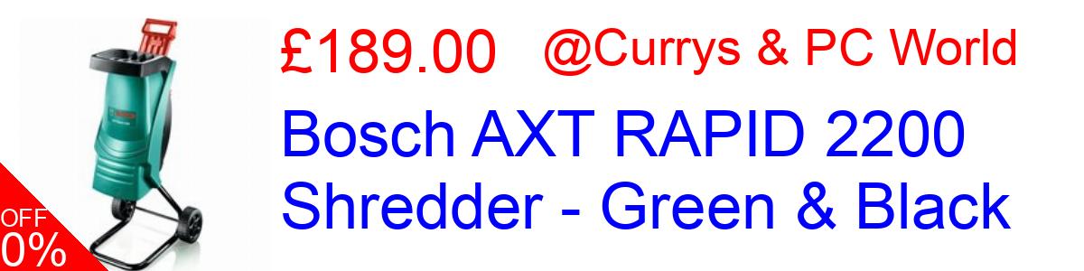 35% OFF, Bosch AXT RAPID 2200 Shredder - Green & Black £189.00@Currys & PC World