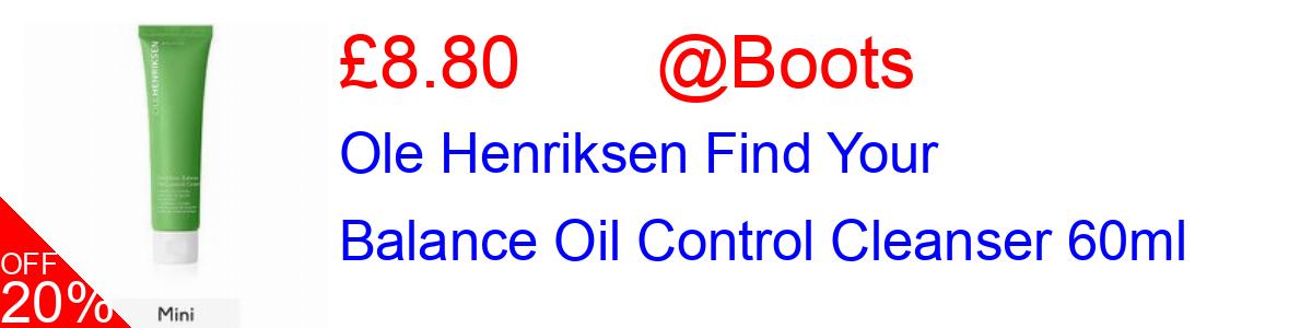 20% OFF, Ole Henriksen Find Your Balance Oil Control Cleanser 60ml £8.80@Boots