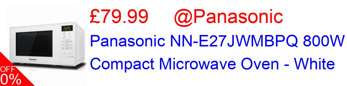 15% OFF, Panasonic NN-E27JWMBPQ 800W Compact Microwave Oven - White £84.99@Panasonic