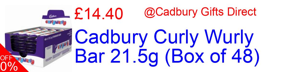 25% OFF, Cadbury Curly Wurly Bar 21.5g (Box of 48) £14.40@Cadbury Gifts Direct