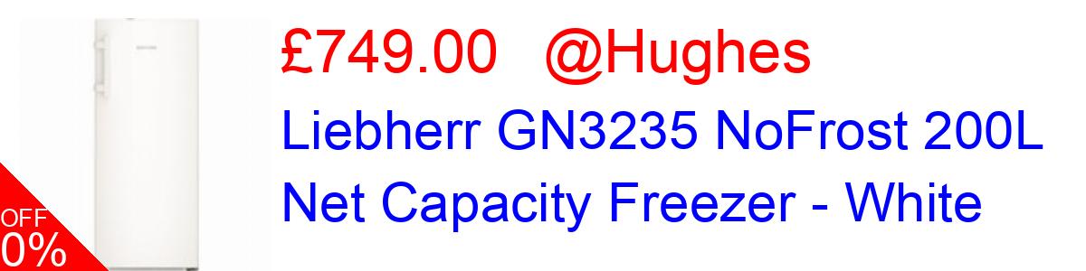 6% OFF, Liebherr GN3235 NoFrost 200L Net Capacity Freezer - White £749.00@Hughes