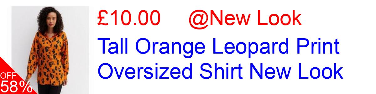 58% OFF, Tall Orange Leopard Print Oversized Shirt New Look £10.00@New Look