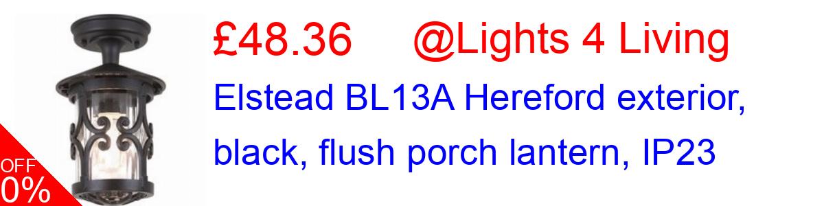 17% OFF, Elstead BL13A Hereford exterior, black, flush porch lantern, IP23 £42.00@Lights 4 Living