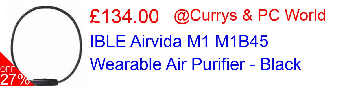 68% OFF, IBLE Airvida M1 M1B45 Wearable Air Purifier - Black £59.99@Currys & PC World