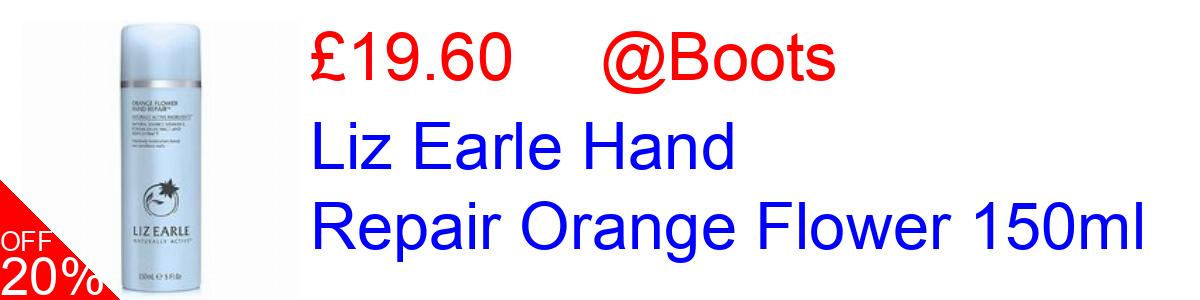 25% OFF, Liz Earle Hand Repair Orange Flower 150ml £17.62@Boots