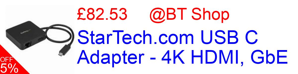 5% OFF, StarTech.com USB C Adapter - 4K HDMI, GbE £82.53@BT Shop