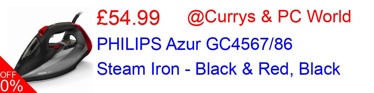 PHILIPS Azur GC4567/86 Steam Iron - Black & Red, Black £49.99@Currys & PC World