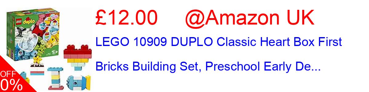33% OFF, LEGO 10909 DUPLO Classic Heart Box First Bricks Building Set, Preschool Early De... £12.00@Amazon UK