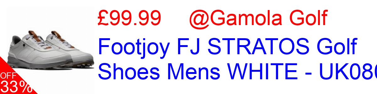 Footjoy FJ STRATOS Golf Shoes Mens WHITE - UK080 £114.99@Gamola Golf