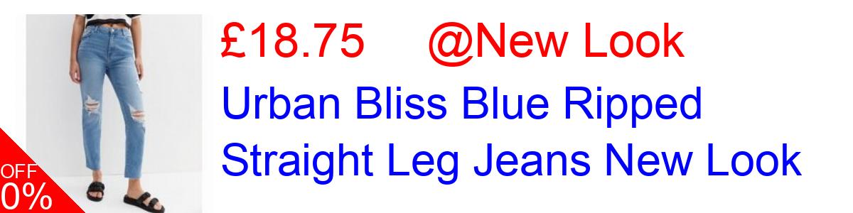 25% OFF, Urban Bliss Blue Ripped Straight Leg Jeans New Look £18.75@New Look