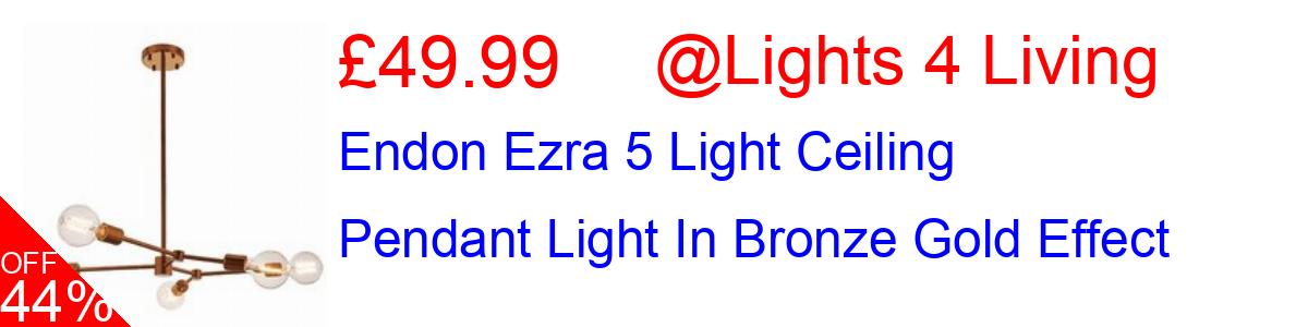 23% OFF, Endon Ezra 5 Light Ceiling Pendant Light In Bronze Gold Effect £89.99@Lights 4 Living
