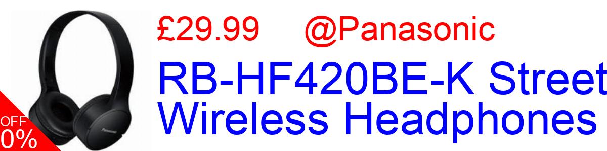 21% OFF, RB-HF420BE-K Street Wireless Headphones £29.99@Panasonic