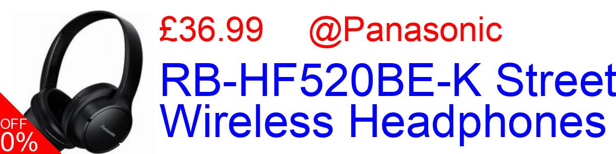 26% OFF, RB-HF520BE-K Street Wireless Headphones £36.99@Panasonic