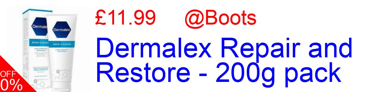 20% OFF, Dermalex Repair and Restore - 200g pack £11.99@Boots