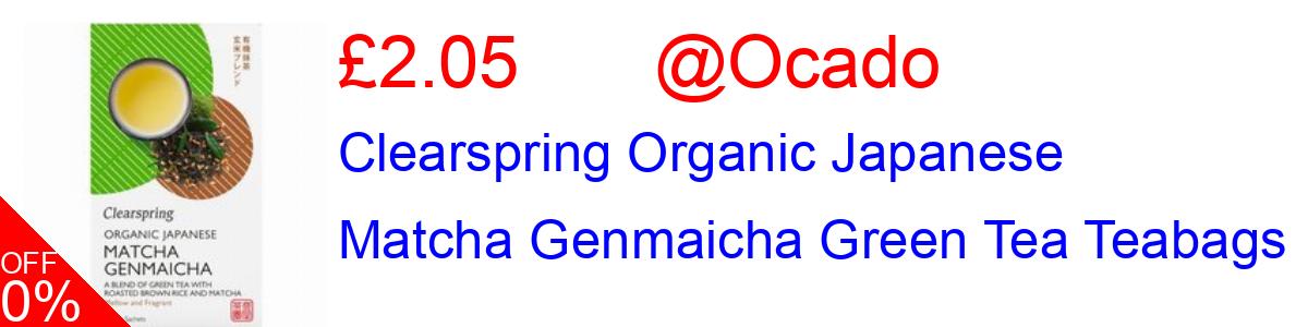 45% OFF, Clearspring Organic Japanese Matcha Genmaicha Green Tea Teabags £2.05@Ocado