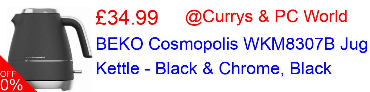 45% OFF, BEKO Cosmopolis WKM8307B Jug Kettle - Black & Chrome, Black £29.99@Currys & PC World
