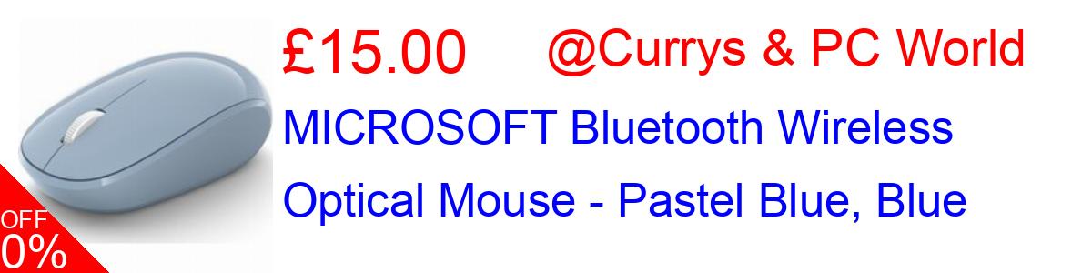 25% OFF, MICROSOFT Bluetooth Wireless Optical Mouse - Pastel Blue, Blue £15.00@Currys & PC World