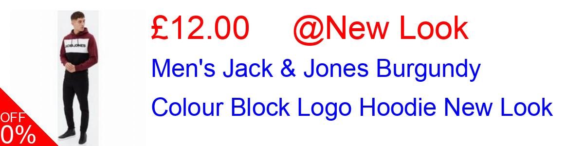 60% OFF, Men's Jack & Jones Burgundy Colour Block Logo Hoodie New Look £12.00@New Look