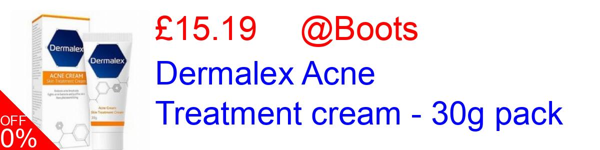 20% OFF, Dermalex Acne Treatment cream - 30g pack £15.19@Boots
