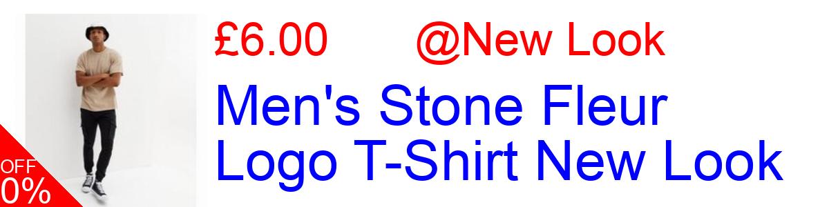 62% OFF, Men's Stone Fleur Logo T-Shirt New Look £6.00@New Look