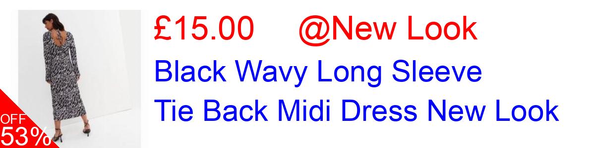 53% OFF, Black Wavy Long Sleeve Tie Back Midi Dress New Look £15.00@New Look