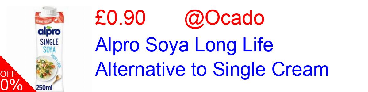 5% OFF, Alpro Soya Long Life Alternative to Single Cream £0.90@Ocado