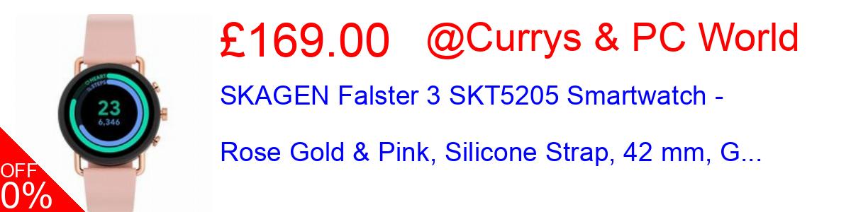 39% OFF, SKAGEN Falster 3 SKT5205 Smartwatch - Rose Gold & Pink, Silicone Strap, 42 mm, G... £169.00@Currys & PC World