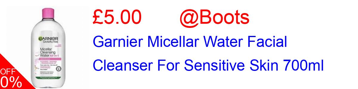37% OFF, Garnier Micellar Water Facial Cleanser For Sensitive Skin 700ml £5.00@Boots