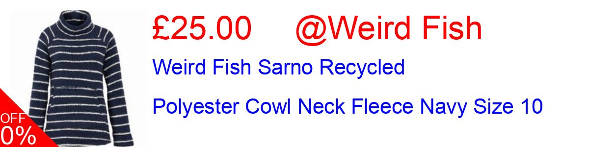 50% OFF, Weird Fish Sarno Recycled Polyester Cowl Neck Fleece Navy Size 10 £25.00@Weird Fish