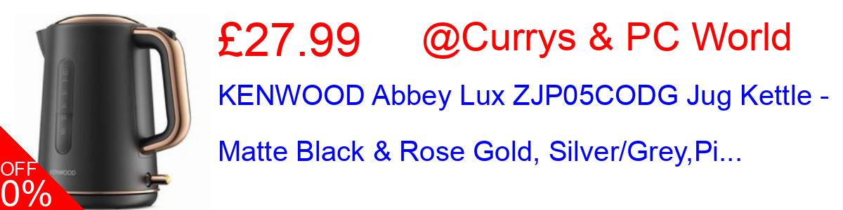 KENWOOD Abbey Lux ZJP05CODG Jug Kettle - Matte Black & Rose Gold, Silver/Grey,Pi... £27.99@Currys & PC World
