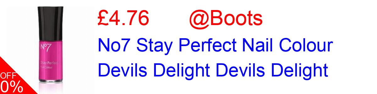 20% OFF, No7 Stay Perfect Nail Colour Devils Delight Devils Delight £4.76@Boots