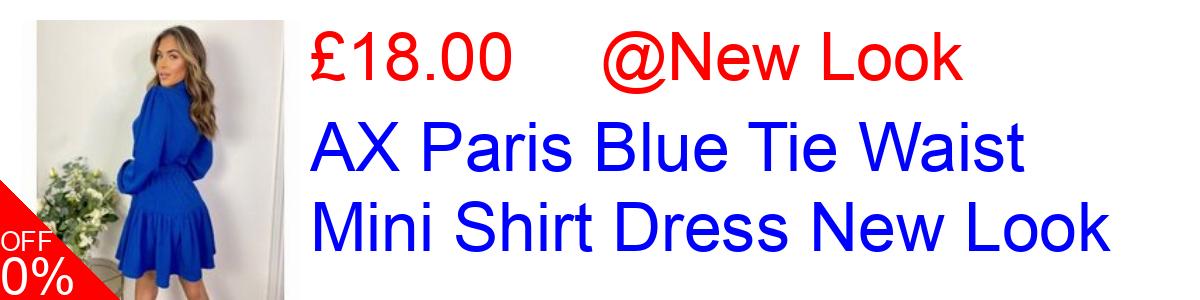 55% OFF, AX Paris Blue Tie Waist Mini Shirt Dress New Look £18.00@New Look