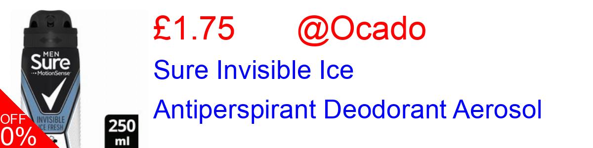 13% OFF, Sure Invisible Ice Antiperspirant Deodorant Aerosol £1.75@Ocado
