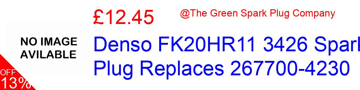 9% OFF, Denso FK20HR11 3426 Spark Plug Replaces 267700-4230 £14.66@The Green Spark Plug Company