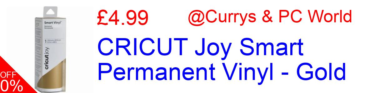 29% OFF, CRICUT Joy Smart Permanent Vinyl - Gold £4.99@Currys & PC World