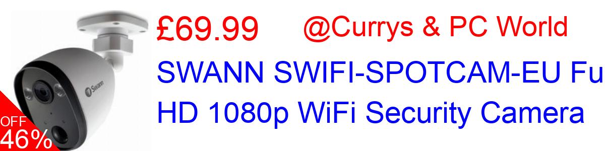 62% OFF, SWANN SWIFI-SPOTCAM-EU Full HD 1080p WiFi Security Camera £49.99@Currys & PC World