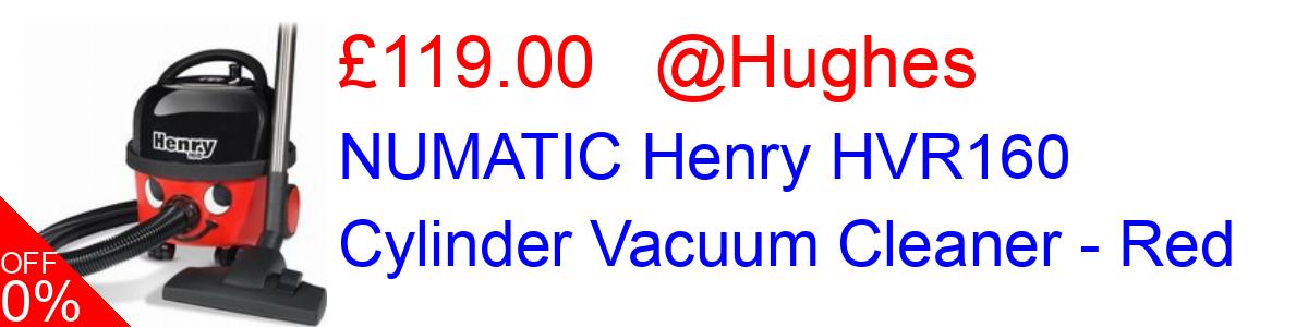 20% OFF, NUMATIC Henry HVR160 Cylinder Vacuum Cleaner - Red £119.00@Hughes