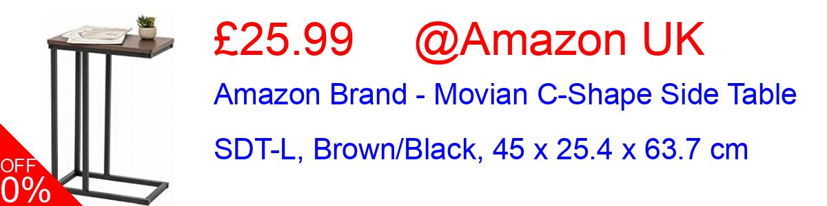 17% OFF, Amazon Brand - Movian C-Shape Side Table SDT-L, Brown/Black, 45 x 25.4 x 63.7 cm £46.09@Amazon UK