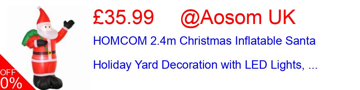 8% OFF, HOMCOM 2.4m Christmas Inflatable Santa Holiday Yard Decoration with LED Lights, ... £35.99@Aosom UK