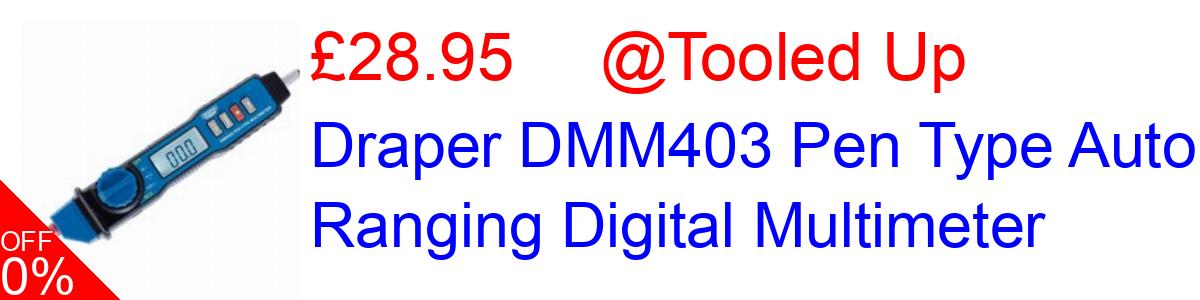 26% OFF, Draper DMM403 Pen Type Auto Ranging Digital Multimeter £28.95@Tooled Up