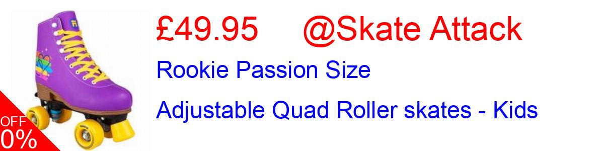 17% OFF, Rookie Passion Size Adjustable Quad Roller skates - Kids £49.95@Skate Attack