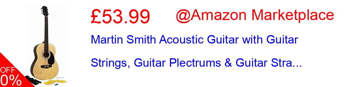 30% OFF, Martin Smith Acoustic Guitar with Guitar Strings, Guitar Plectrums & Guitar Stra... £34.99@Amazon Marketplace