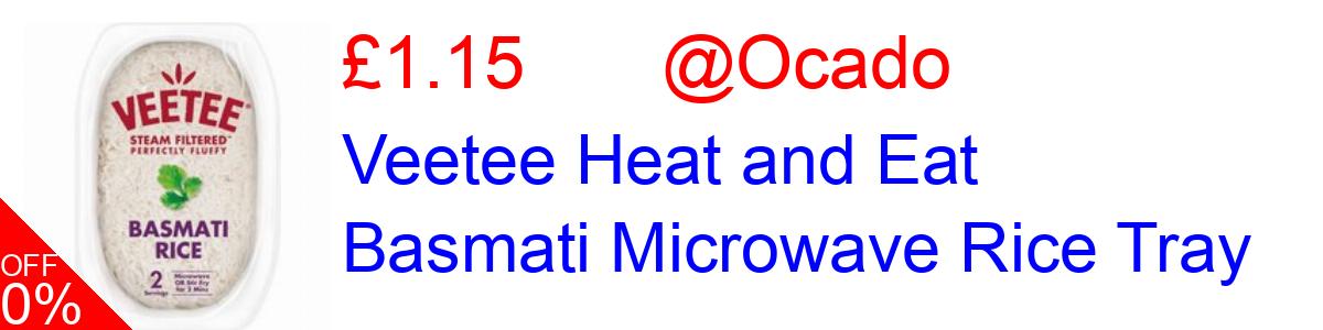 15% OFF, Veetee Heat and Eat Basmati Microwave Rice Tray £1.15@Ocado
