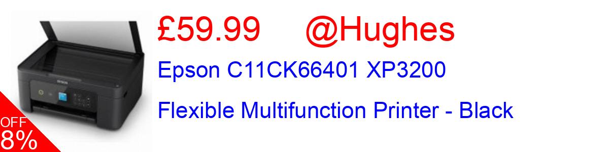 8% OFF, Epson C11CK66401 XP3200 Flexible Multifunction Printer - Black £59.99@Hughes