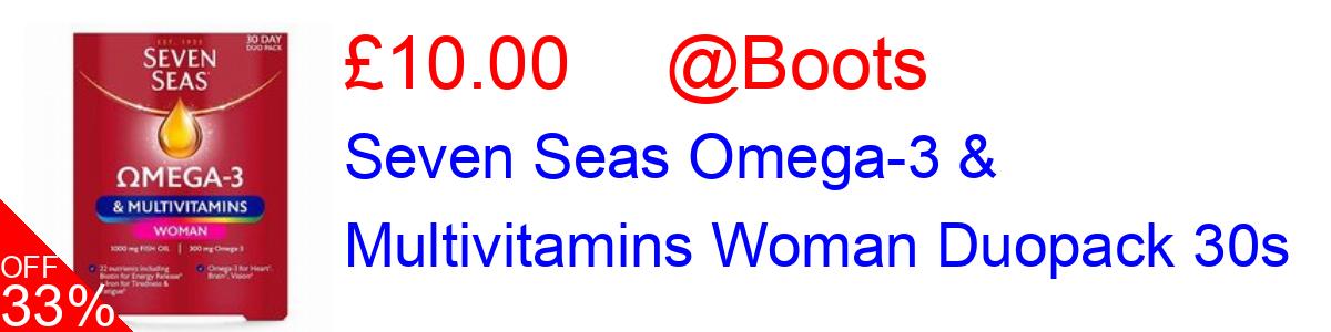 33% OFF, Seven Seas Omega-3 & Multivitamins Woman Duopack 30s £10.00@Boots