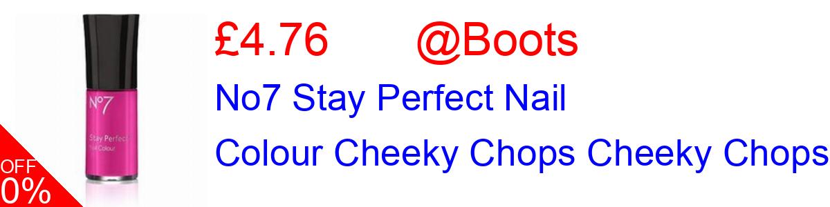 20% OFF, No7 Stay Perfect Nail Colour Cheeky Chops Cheeky Chops £4.76@Boots