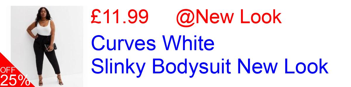 25% OFF, Curves White Slinky Bodysuit New Look £11.99@New Look
