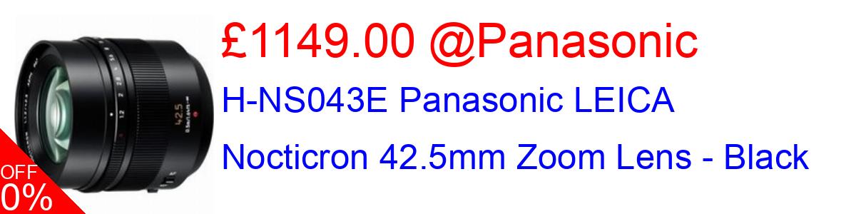 22% OFF, H-NS043E Panasonic LEICA Nocticron 42.5mm Zoom Lens - Black £1149.00@Panasonic