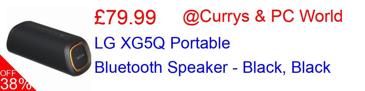 38% OFF, LG XG5Q Portable Bluetooth Speaker - Black, Black £79.99@Currys & PC World